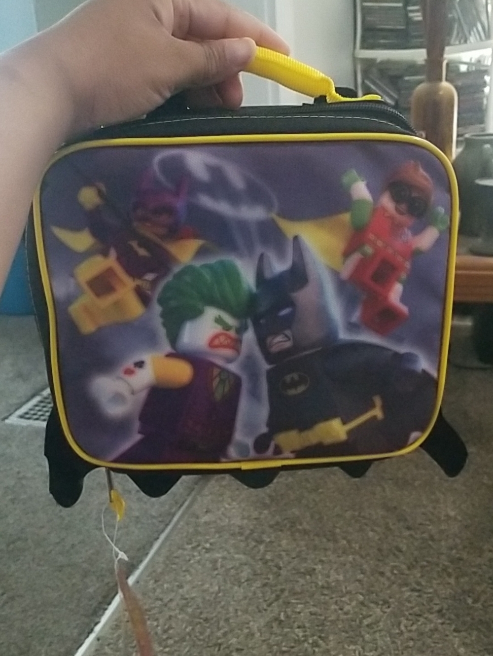 Lego Batman Lunch Bag with Yellow Trim and Multicolor Print